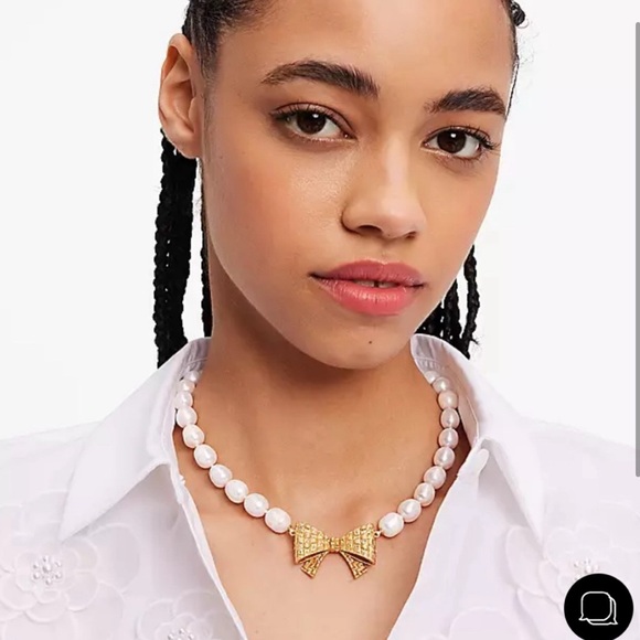 Kate Spade Wrapped In A Bow Pearl Necklace NEW - Picture 1 of 5